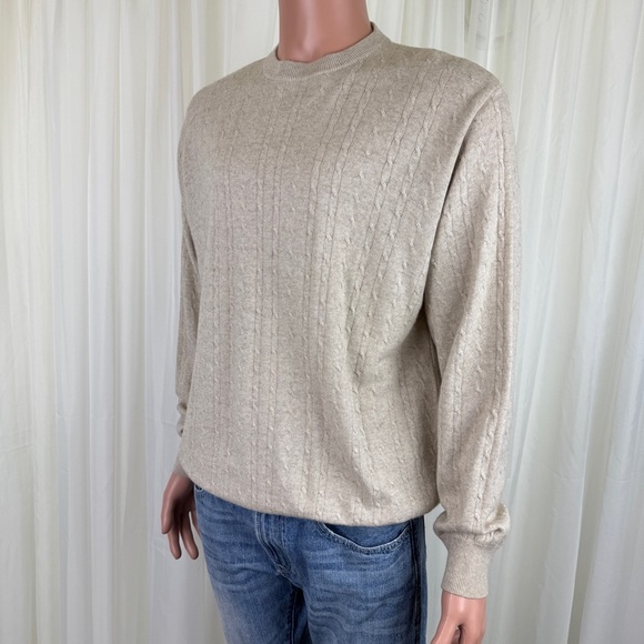 Men's I Levrieri Cashmere & Silk Cable Knit Sweater Sz Large - Picture 4 of 11
